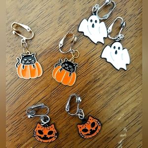 3 pairs Halloween 🎃 clip on earrings